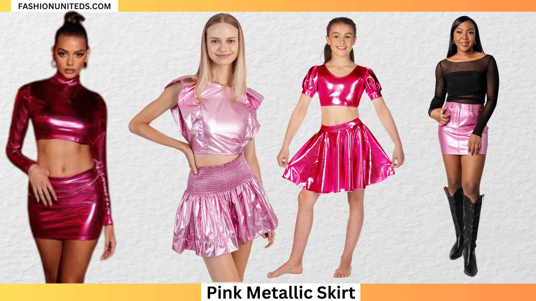 pink metallic skirt