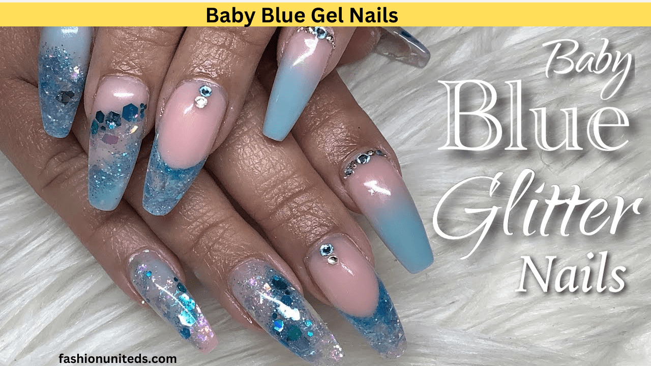 baby blue gel nails